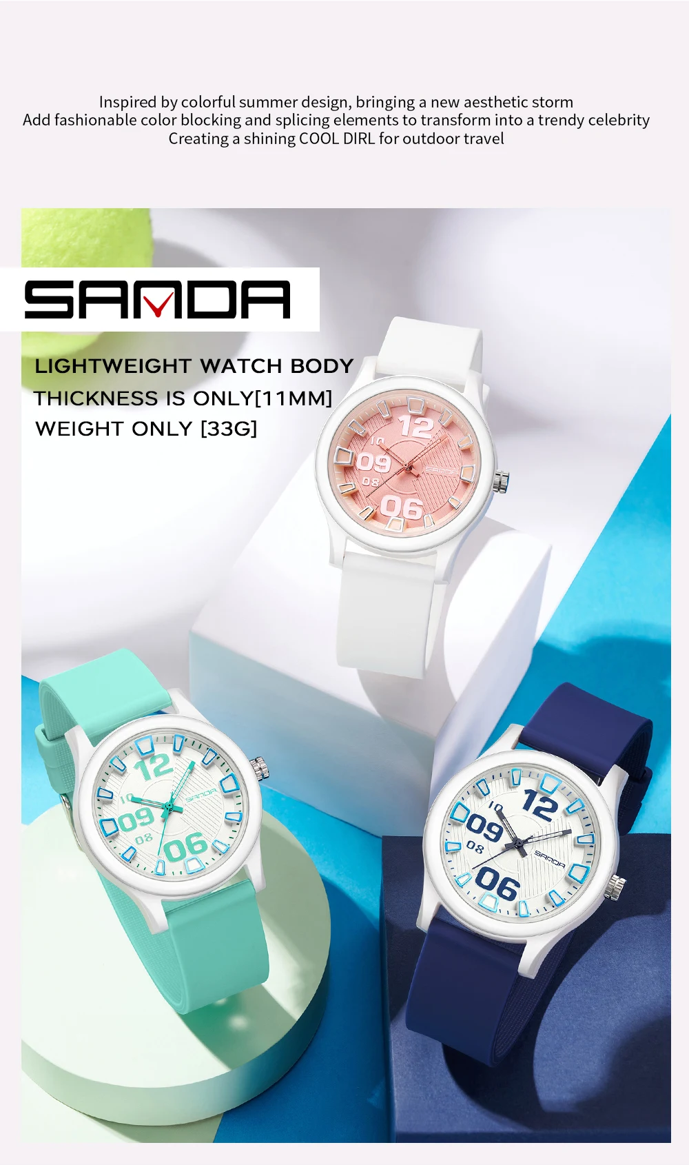 SANDA 3252 Fashion and Simple Student Quartz Watch, Popular Style, Waterproof, Suitable for Sports and Life, is a Gift for Frien