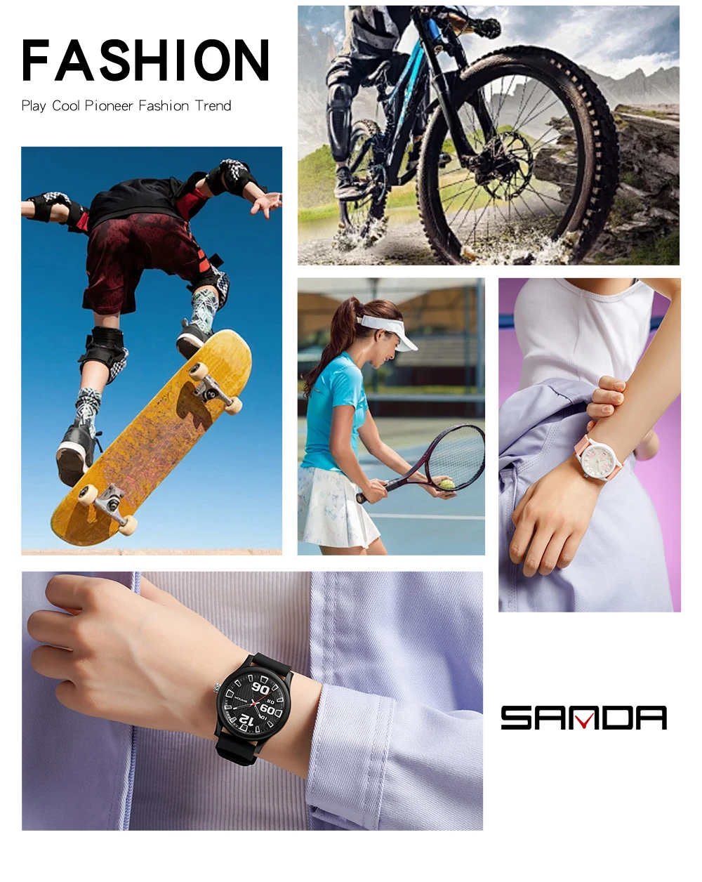 SANDA 3252 Fashion and Simple Student Quartz Watch, Popular Style, Waterproof, Suitable for Sports and Life, is a Gift for Frien