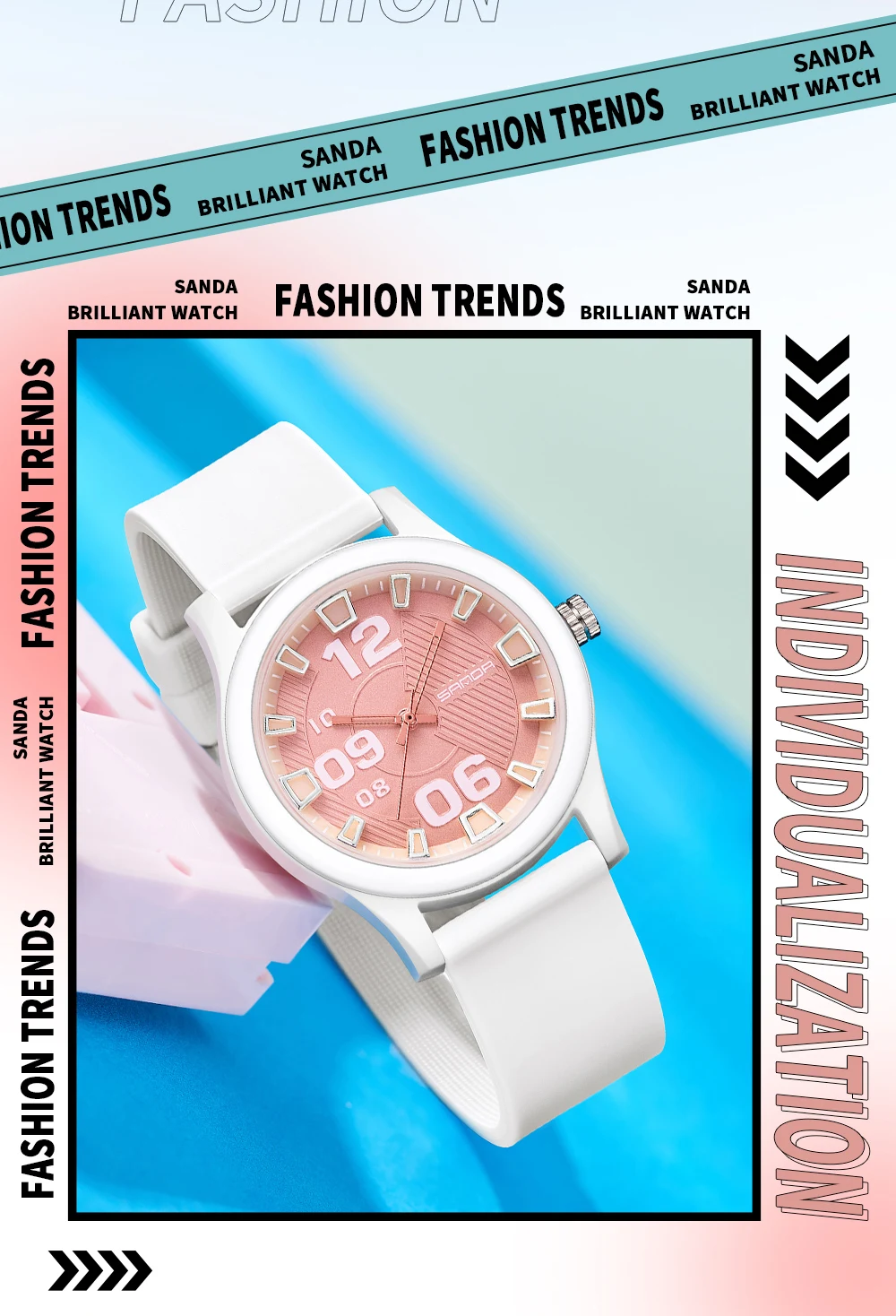 SANDA 3252 Fashion and Simple Student Quartz Watch, Popular Style, Waterproof, Suitable for Sports and Life, is a Gift for Frien