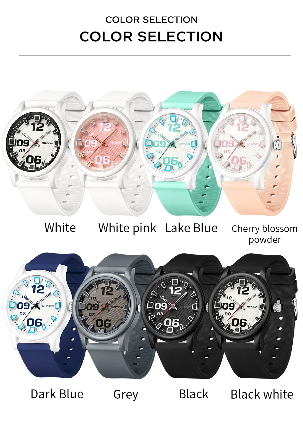 SANDA 3252 Fashion and Simple Student Quartz Watch, Popular Style, Waterproof, Suitable for Sports and Life, is a Gift for Frien