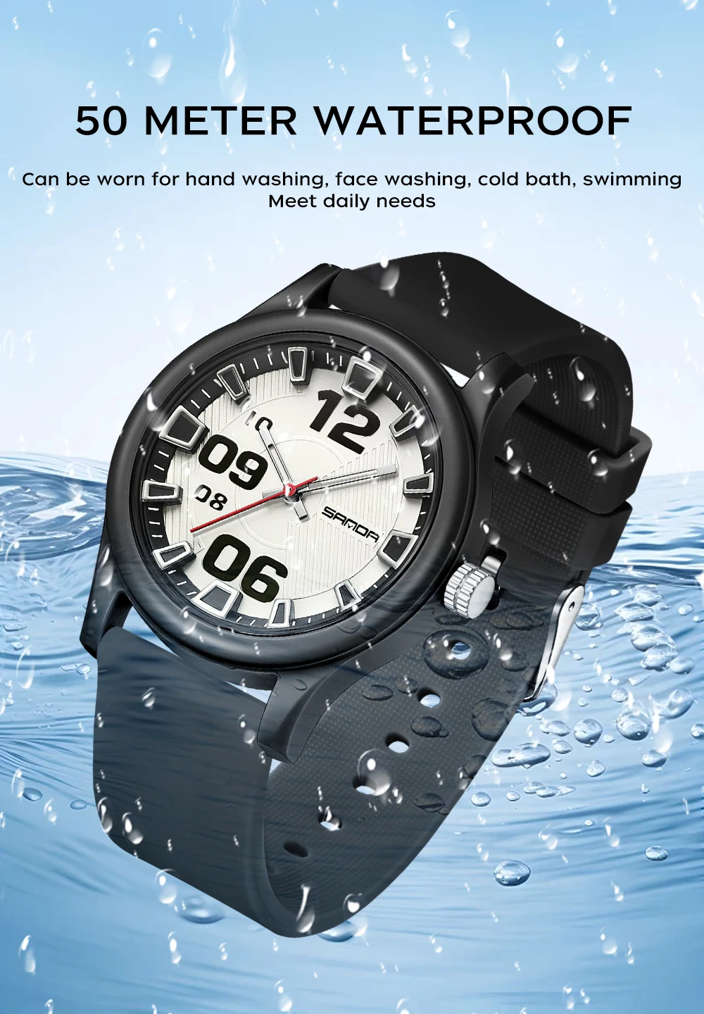 SANDA 3252 Fashion and Simple Student Quartz Watch, Popular Style, Waterproof, Suitable for Sports and Life, is a Gift for Frien