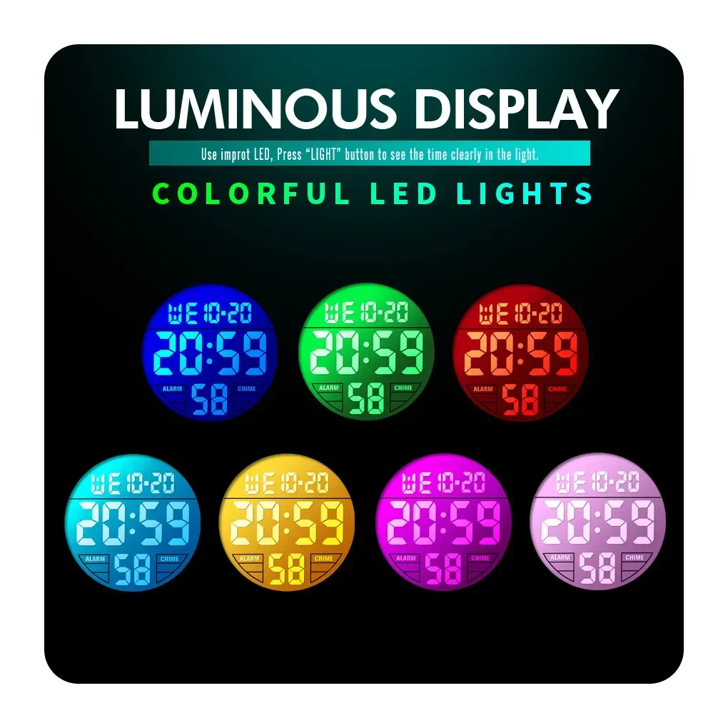 SKMEI 1266 Boys Girls Watch Alarm Clock 5Bar Waterproof Kids Wristwatches LED light Display Digital Children's Watches