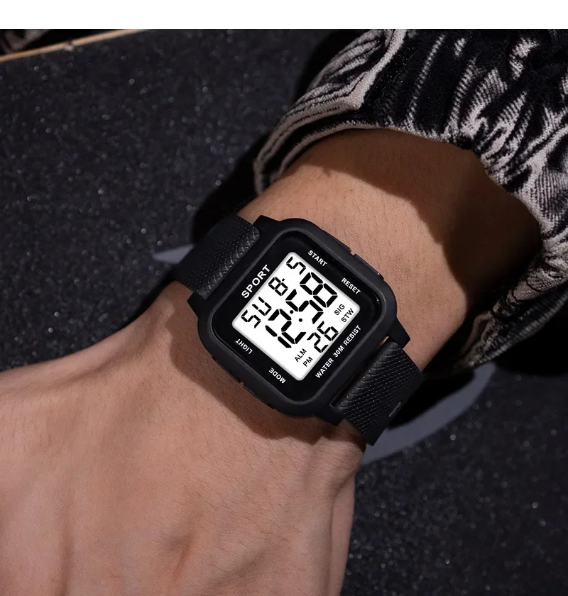 Outdoor Sports Kids Watches Multifunctional Alarm Clock Boys Digital Wristwatches Waterproof Luminous Military Electronic Watch