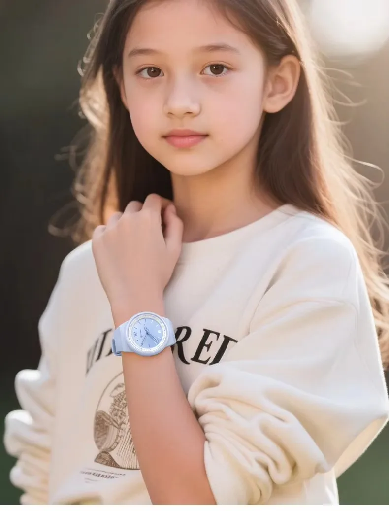 Pink Quartz Children Watches Silicone Strap Waterpoof Blue Analog Teenage Wriwtches for Girls Boys