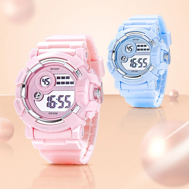 YIKAZE Kids Watches Fashion Luminous Waterproof Alarm Clock Watches Boys and Girls Student Smart Electronic Watch Gift