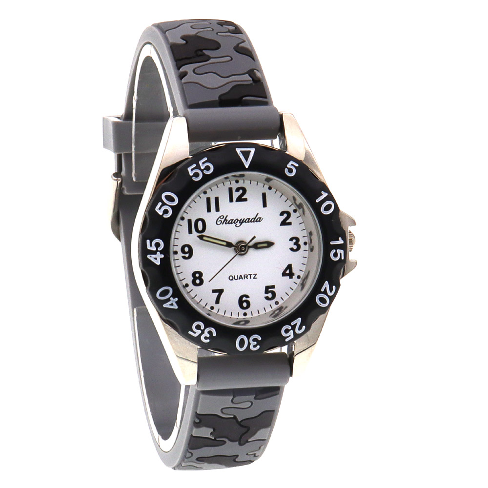 Luminous Hands Boys Girls Fashion Camouflage Silicone Strap Quartz Watches Children Kids Students Digital Cool Waterproof Clocks