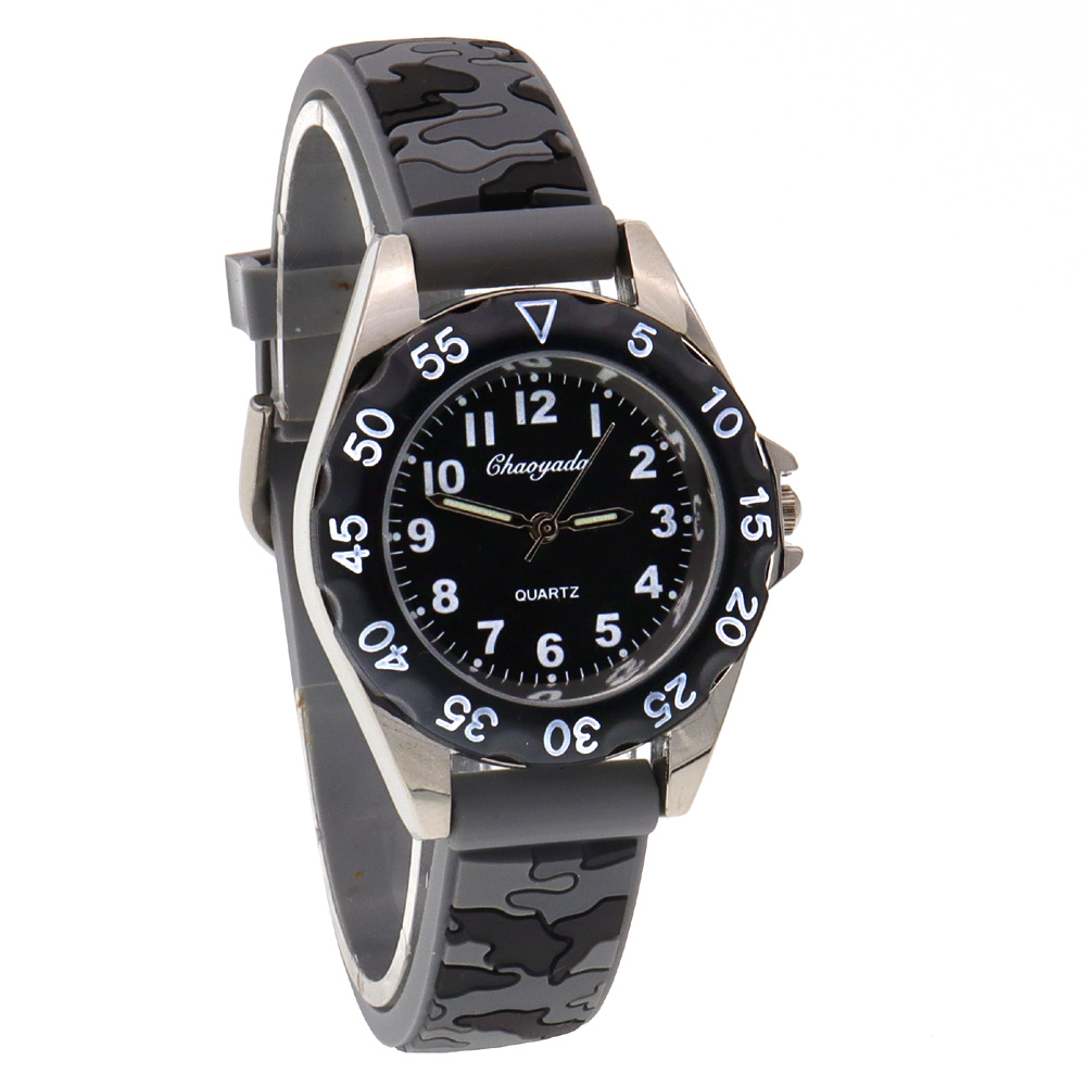 Luminous Hands Boys Girls Fashion Camouflage Silicone Strap Quartz Watches Children Kids Students Digital Cool Waterproof Clocks