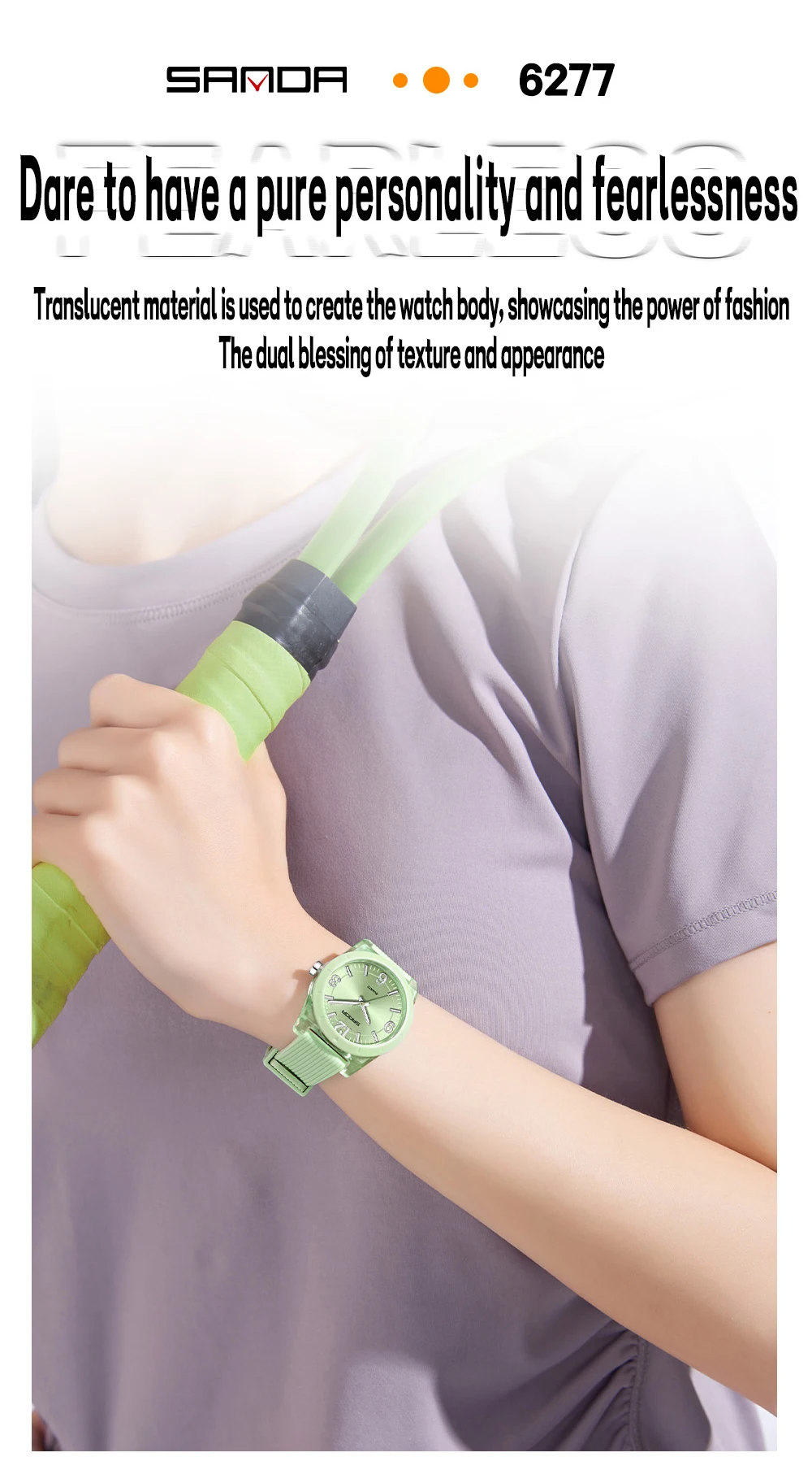 Fashion SANDA 6277 Student Quartz Watch Silicone Strap Multi Functional Sports Waterproof Student Quartz Watch