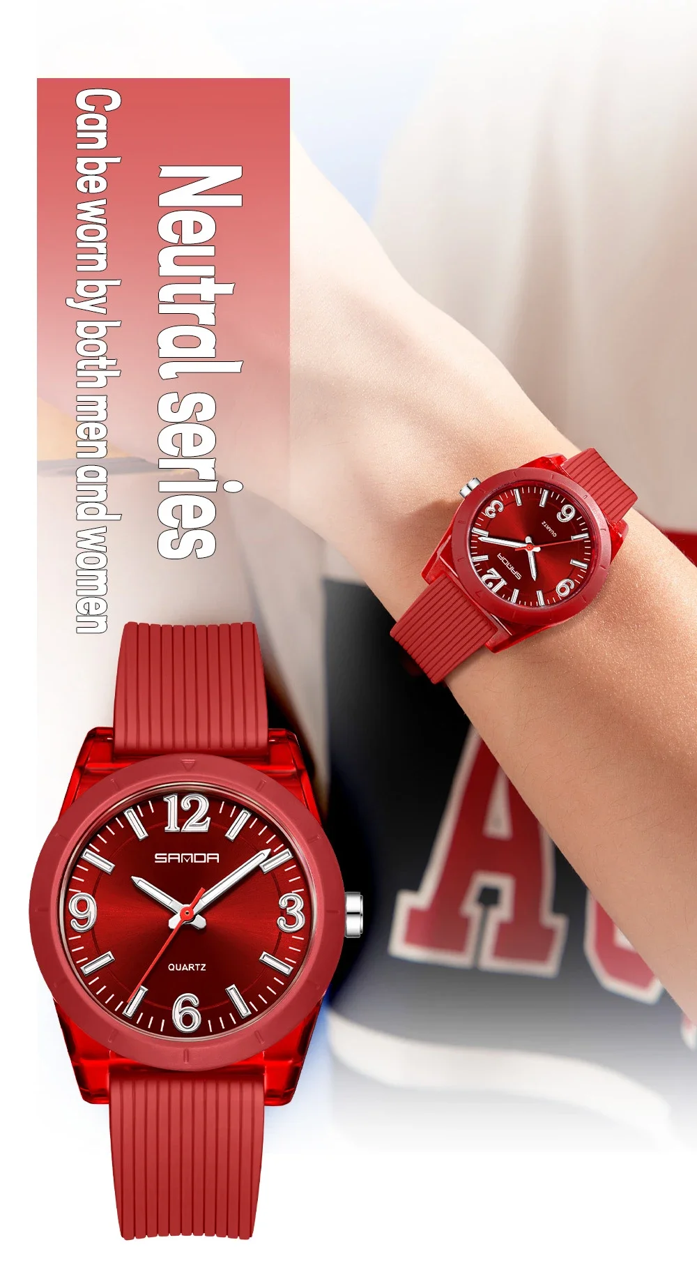 Fashion SANDA 6277 Student Quartz Watch Silicone Strap Multi Functional Sports Waterproof Student Quartz Watch