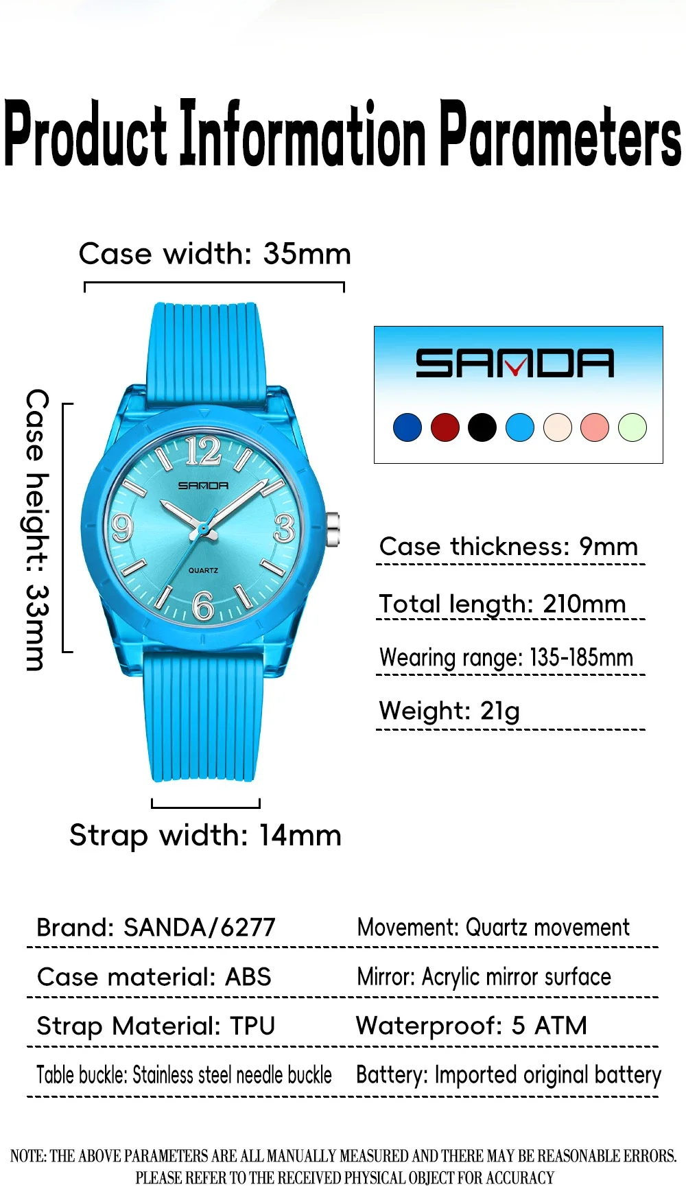 Fashion SANDA 6277 Student Quartz Watch Silicone Strap Multi Functional Sports Waterproof Student Quartz Watch
