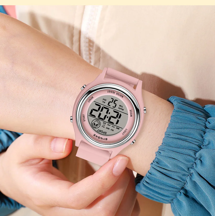 SYNOKE Colorful Children Seven Lights Watches Sport Students Digital Watch For Kids Waterproof Electronic Watch Shock Resist