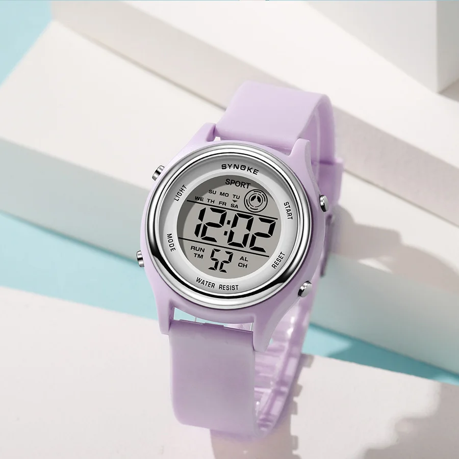SYNOKE Colorful Children Seven Lights Watches Sport Students Digital Watch For Kids Waterproof Electronic Watch Shock Resist