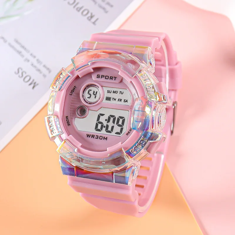 Sports Kids Watches Fashion LED Digital Watch for Boys and Girls Luminous Alarm-clock Students Electronic Wristwatch Gifts