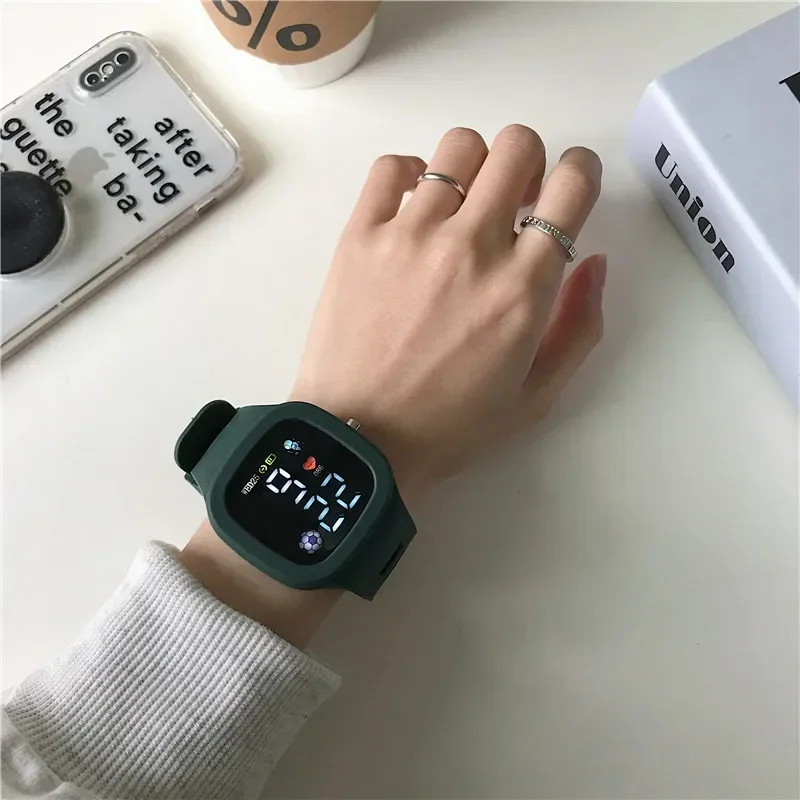Children Student Electronic Watches for Girls and Boys Cute Cat Ear Digital Sport LED Simple Electronic Wrist Watch Kids Relogio