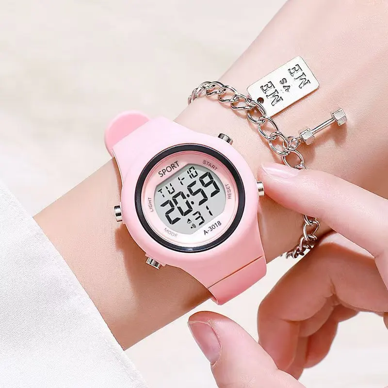 Children Student Electronic Watches for Girls and Boys Cute Cat Ear Digital Sport LED Simple Electronic Wrist Watch Kids Relogio