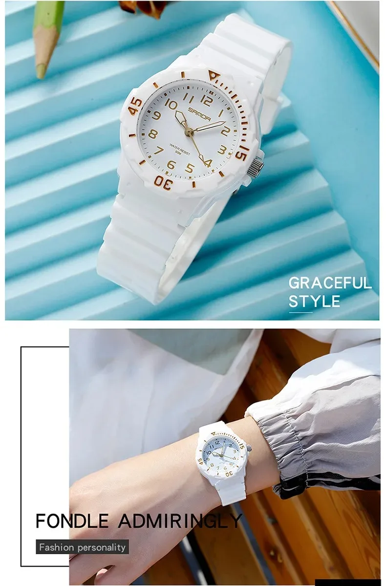 UTHAI CE31 Children’s Sport Watch Clocks 50m Waterproof Wristwatches for Kids Girls Boys Teens Students PU Soft
