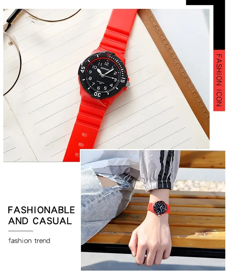 UTHAI CE31 Children’s Sport Watch Clocks 50m Waterproof Wristwatches for Kids Girls Boys Teens Students PU Soft