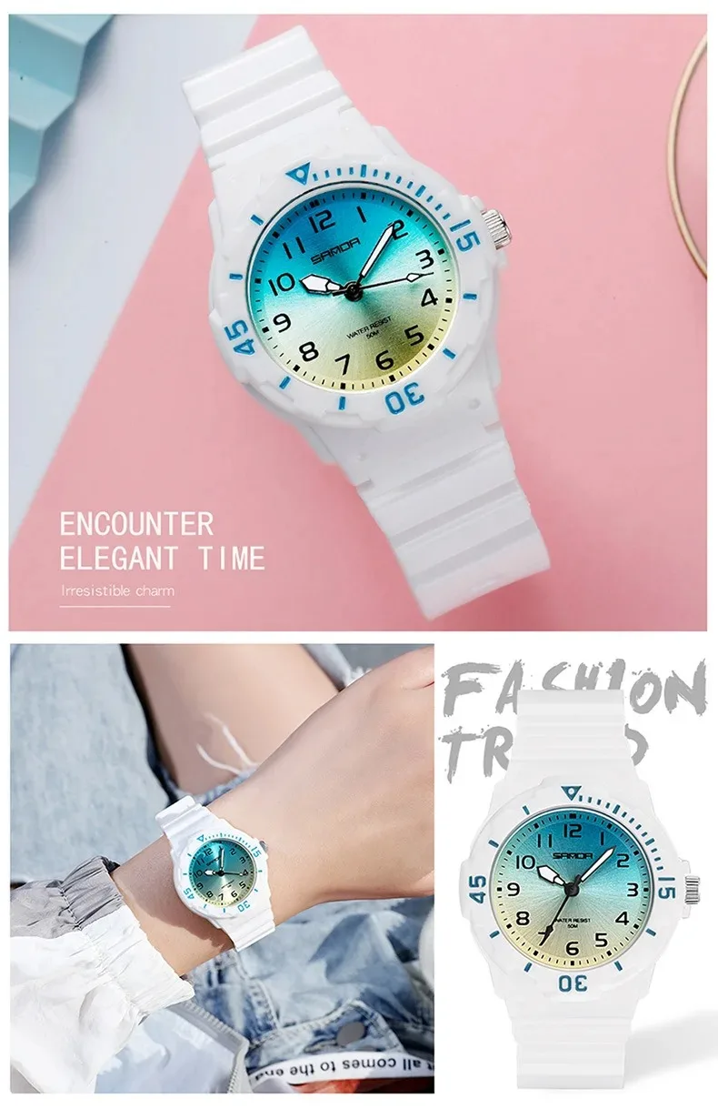 UTHAI CE31 Children’s Sport Watch Clocks 50m Waterproof Wristwatches for Kids Girls Boys Teens Students PU Soft
