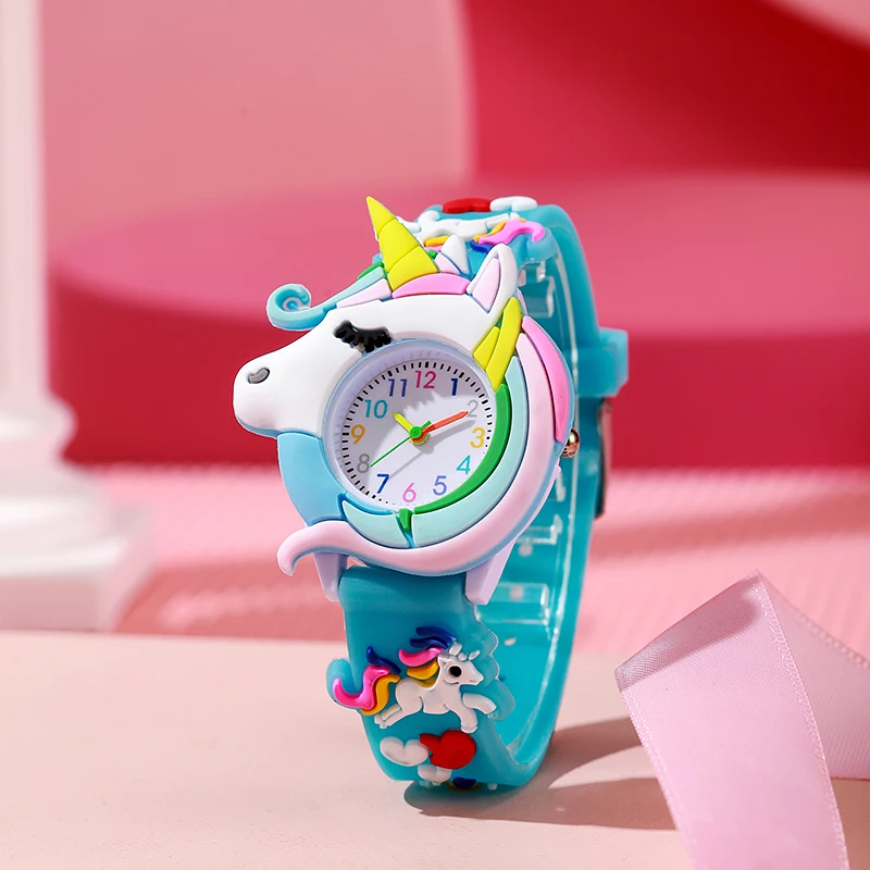 New Fashion Casual Cartoon Children Silicone Watch Women Watches Love Unicorn Watch Saturn Rainbow Meteor Girl Quartz Wristwatch