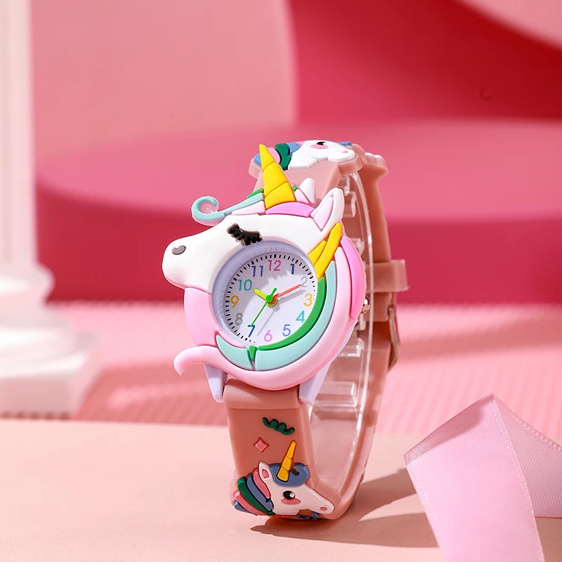 New Fashion Casual Cartoon Children Silicone Watch Women Watches Love Unicorn Watch Saturn Rainbow Meteor Girl Quartz Wristwatch