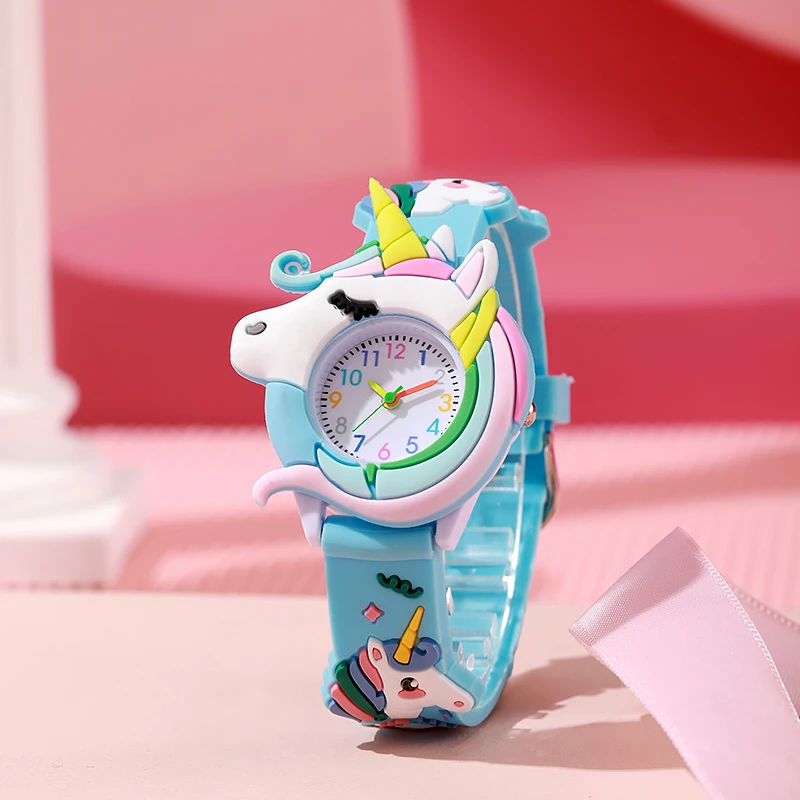 New Fashion Casual Cartoon Children Silicone Watch Women Watches Love Unicorn Watch Saturn Rainbow Meteor Girl Quartz Wristwatch