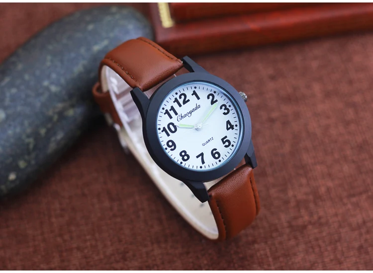 2026 new simple fashion leather strap watches for woman man children boys young students 12hours quartz waterproof watches clock