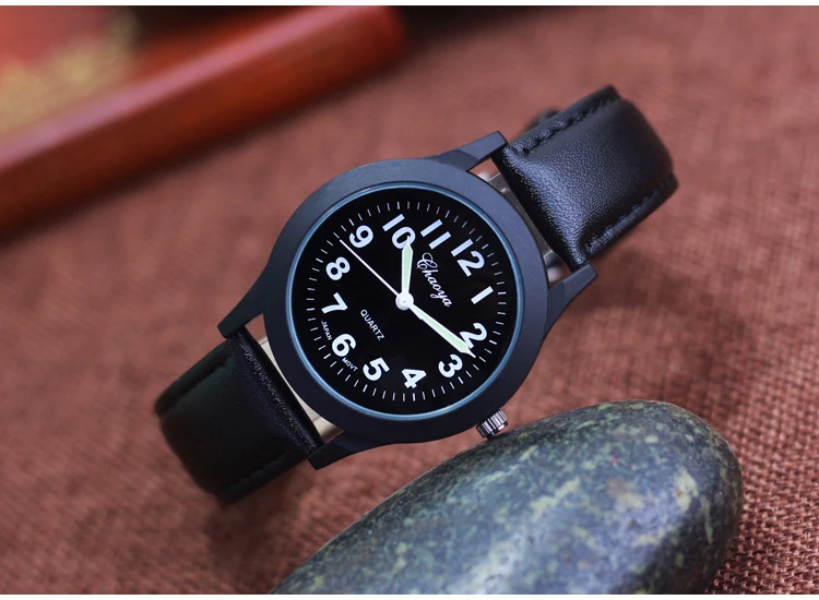 2026 new simple fashion leather strap watches for woman man children boys young students 12hours quartz waterproof watches clock
