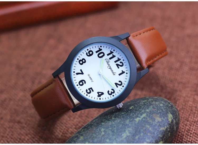 2026 new simple fashion leather strap watches for woman man children boys young students 12hours quartz waterproof watches clock