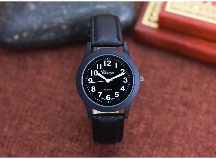 2026 new simple fashion leather strap watches for woman man children boys young students 12hours quartz waterproof watches clock