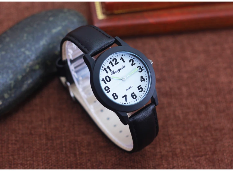2026 new simple fashion leather strap watches for woman man children boys young students 12hours quartz waterproof watches clock