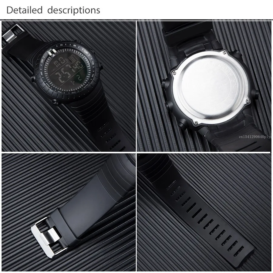 Electronic Watch for men Boys Student Teen Waterproof Alarm Clock Outdoor Sports Watch Multifunction LED Digital Wristwatch Gift
