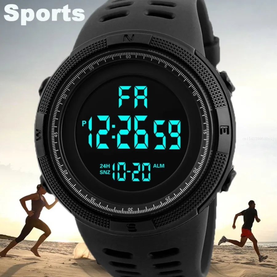 Electronic Watch for men Boys Student Teen Waterproof Alarm Clock Outdoor Sports Watch Multifunction LED Digital Wristwatch Gift