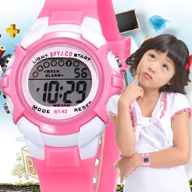 Fashion Electronic Wristwatch for Boys and Girls Simple Design Silicone Strap Kids Sports Watch Colorful LED Digital Watch Clock