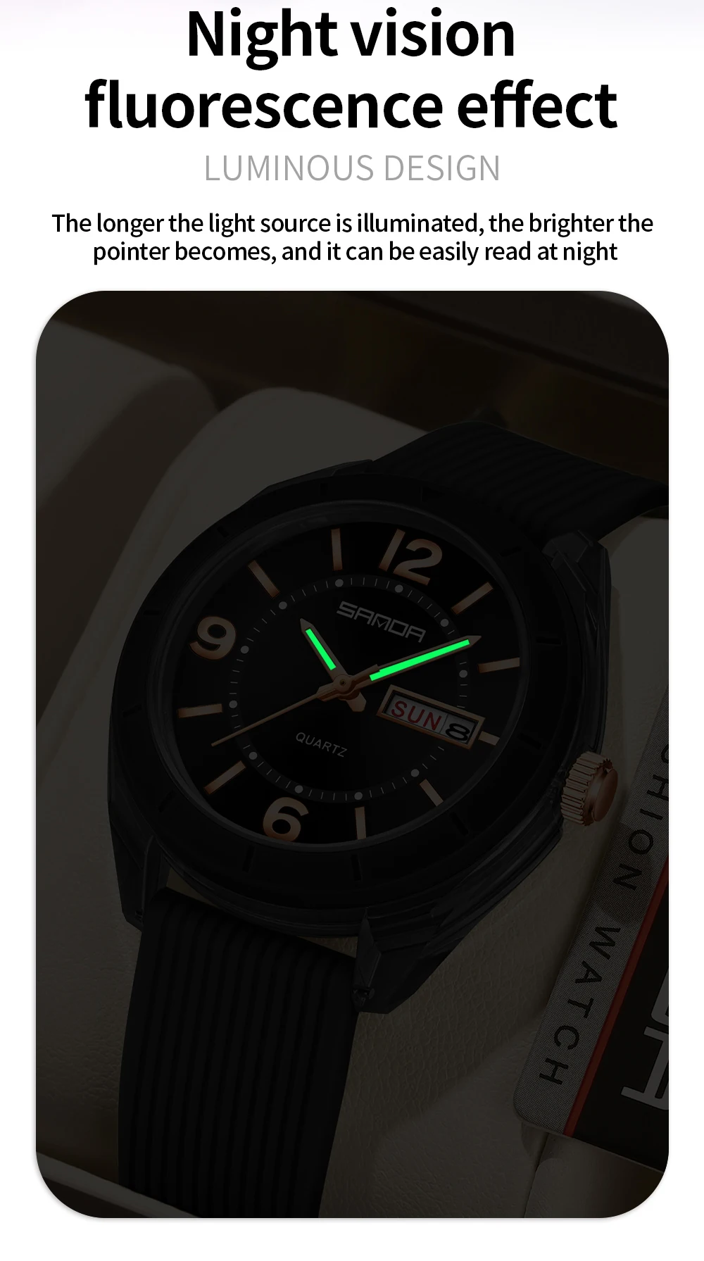 SANDA New 6287 Male And Female Students Leisure Exam Quartz Watch Night Light Waterproof Double Calendar Quartz Watch