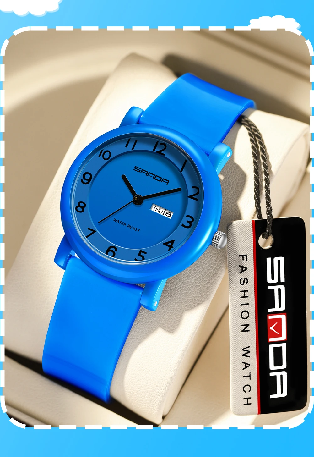 SANDA 3325 Fashion Children's Quartz Watch Dual Calendar Display Waterproof Simple Fashion Children's Quartz Watch