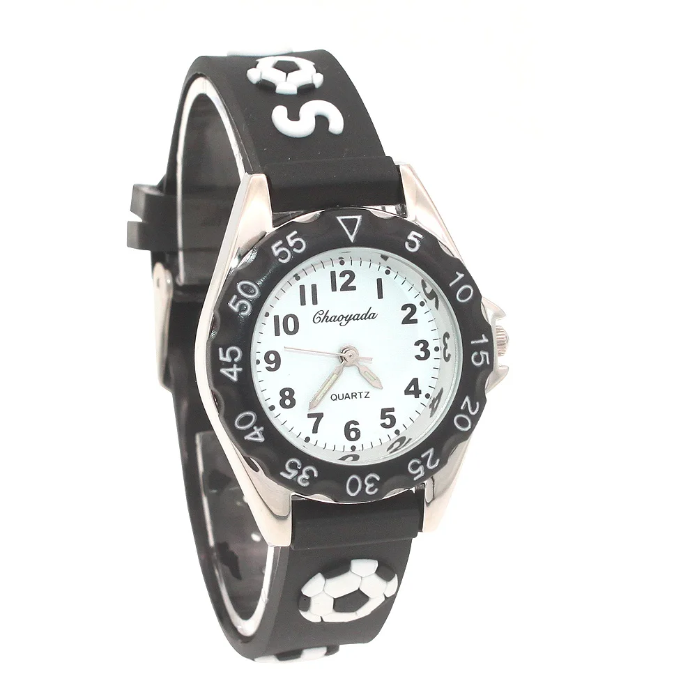 High Quality New Fashion Color Cartoon Football Students Children Watch Quartz Watch Electronic Wristwatch Gifts Boys Watches