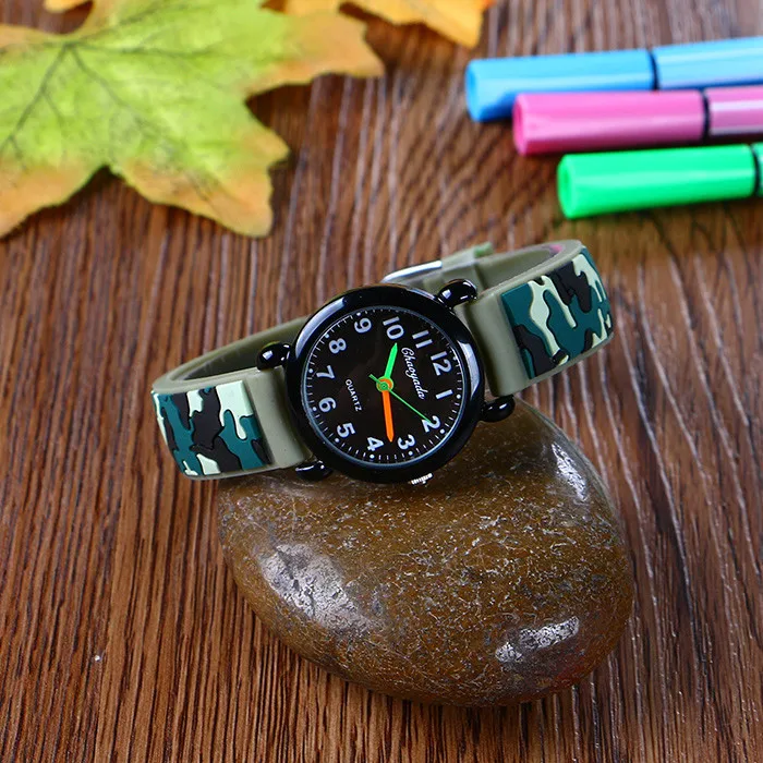 Brand Camo Strap Children's Watch Cartoon Quartz Watches Student Boy Girl Sports Army Fan Cool Wristwatch Dropshipping