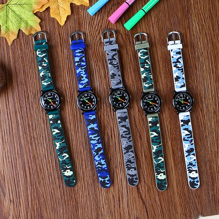 Brand Camo Strap Children's Watch Cartoon Quartz Watches Student Boy Girl Sports Army Fan Cool Wristwatch Dropshipping