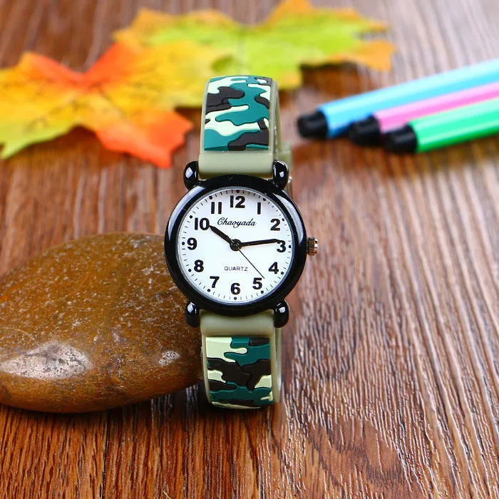 Brand Camo Strap Children's Watch Cartoon Quartz Watches Student Boy Girl Sports Army Fan Cool Wristwatch Dropshipping