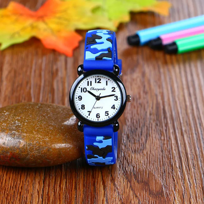 Brand Camo Strap Children's Watch Cartoon Quartz Watches Student Boy Girl Sports Army Fan Cool Wristwatch Dropshipping