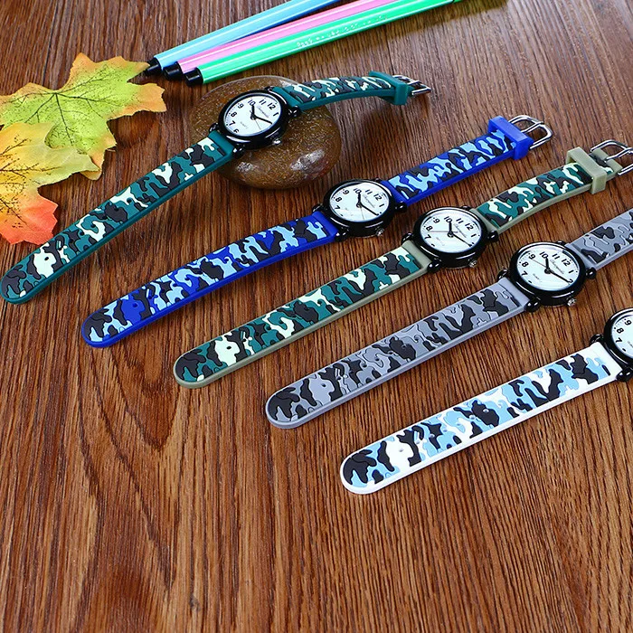 Brand Camo Strap Children's Watch Cartoon Quartz Watches Student Boy Girl Sports Army Fan Cool Wristwatch Dropshipping