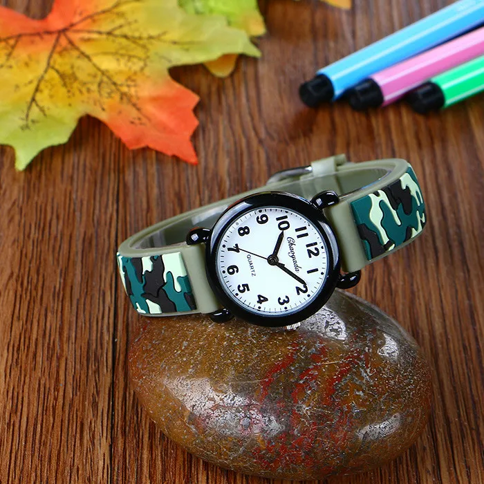 Brand Camo Strap Children's Watch Cartoon Quartz Watches Student Boy Girl Sports Army Fan Cool Wristwatch Dropshipping