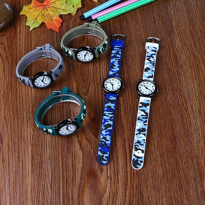 Brand Camo Strap Children's Watch Cartoon Quartz Watches Student Boy Girl Sports Army Fan Cool Wristwatch Dropshipping