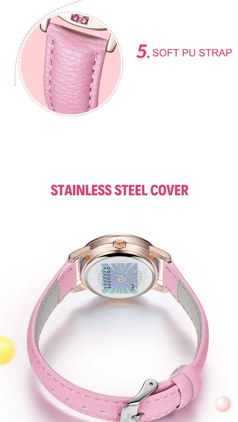 Disney Cartoon Minnie Girl Watch Women Calendar Gift Quartz Cute Crystal Kids Watches Children Clock Gifts Birthday Present