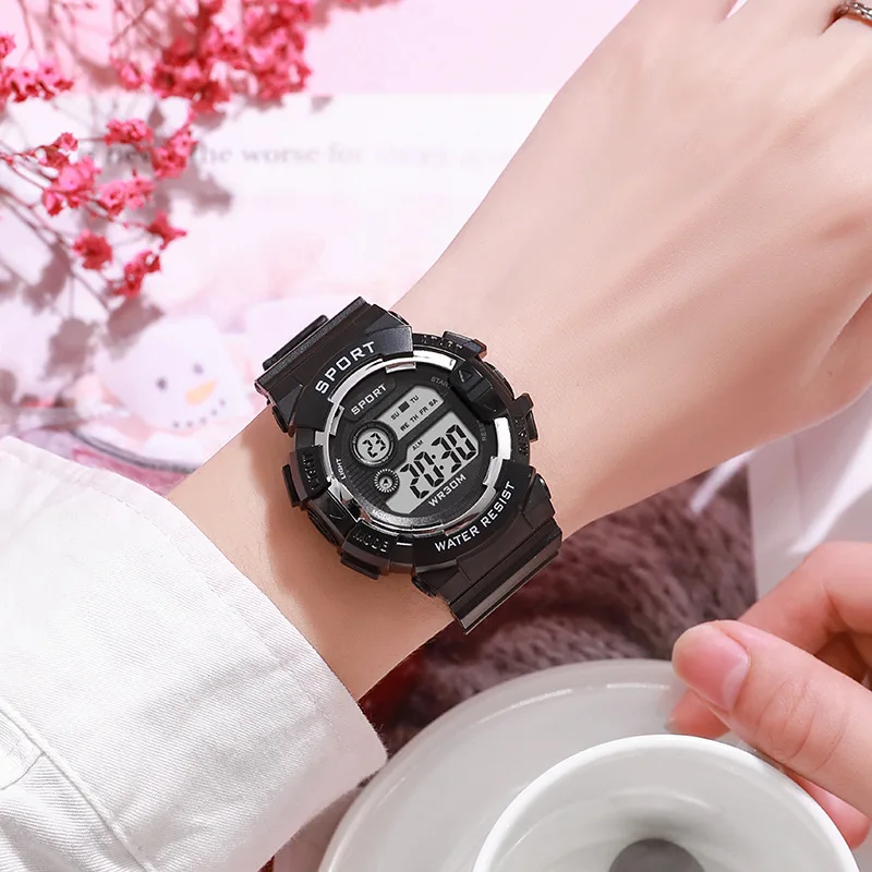 YIKAZE Fashion Kids Sports Watches 7-colors Luminous Multifunction LED Digital Watch Boys and Girls Student Children's Watches