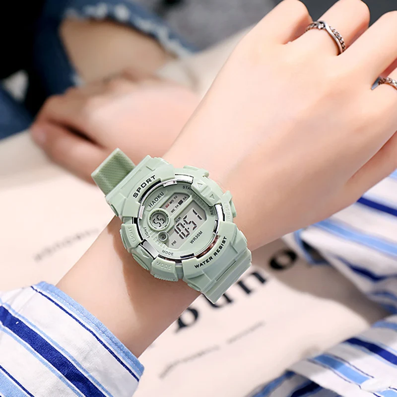 YIKAZE Fashion Kids Sports Watches 7-colors Luminous Multifunction LED Digital Watch Boys and Girls Student Children's Watches