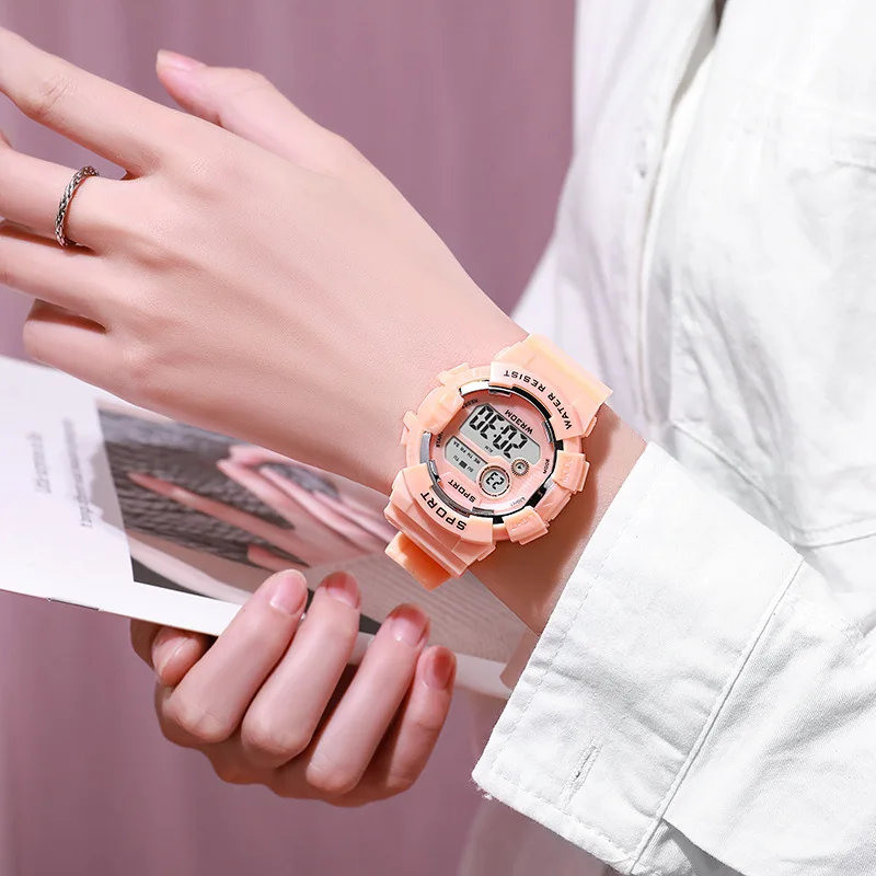 YIKAZE Fashion Kids Sports Watches 7-colors Luminous Multifunction LED Digital Watch Boys and Girls Student Children's Watches