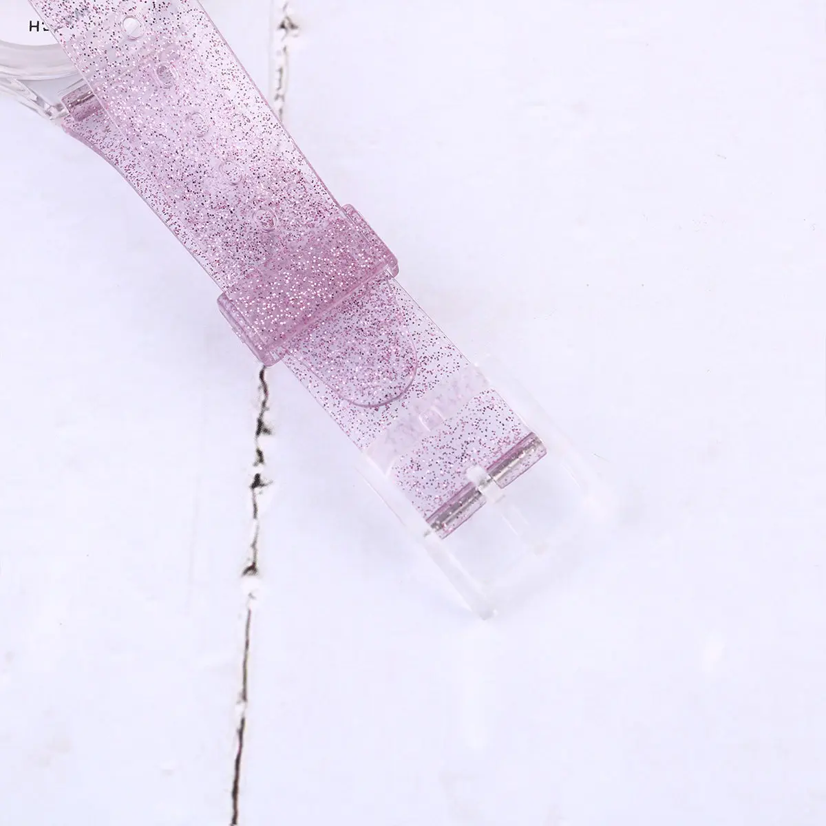 Pink Kids Transparent Glitter Silicone Wristwatch Creative Cool Adjustable Strap Children Watch Shiny Kids Watch