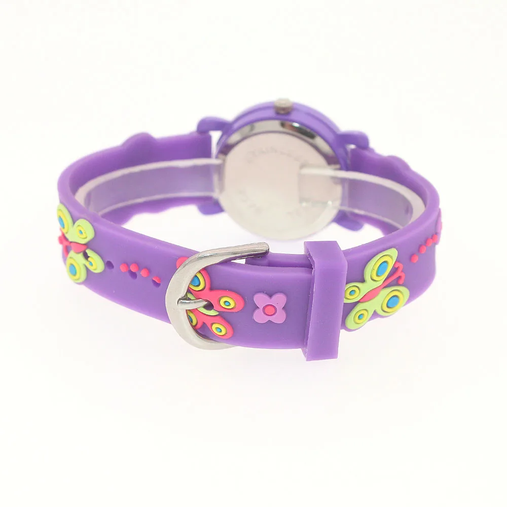 High Quality New Fashion Children Students Quartz Watches Kids Soft Waterproof Sports Heart Butterfly Wristwatches Xmas