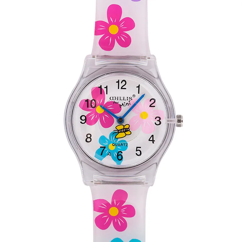 High Quality New Fashion Children Students Quartz Watches Kids Soft Waterproof Sports Heart Butterfly Wristwatches Xmas